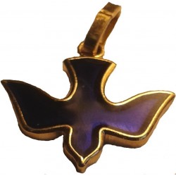 Pendendif Colombe en laiton, bleue