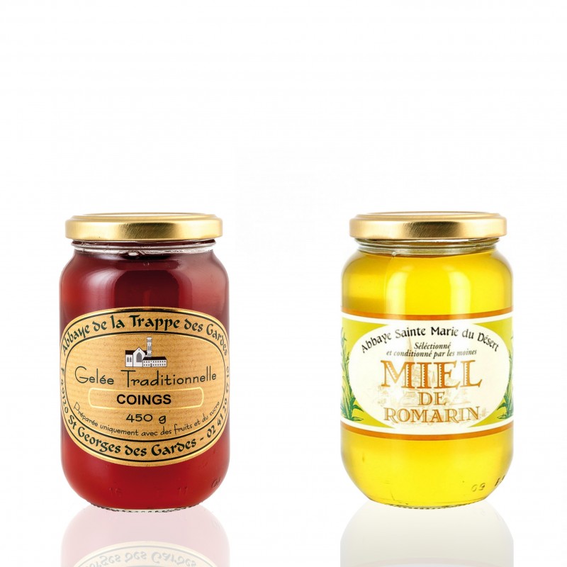 Miel d'abeille récolté à la main par un apiculteur. Confitures des soeurs de la trappe des gardes.